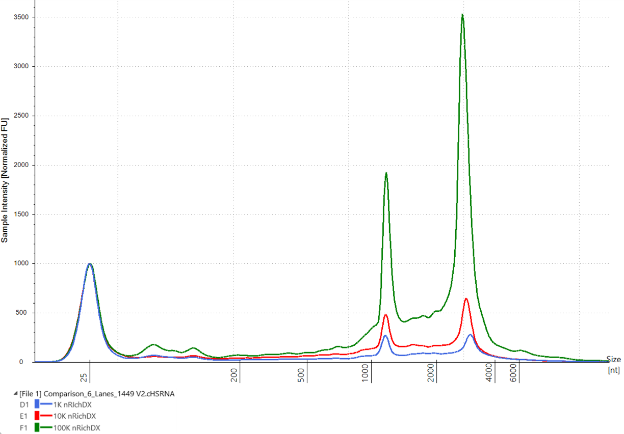 RNA extracted with Revolution cfTNA Kit from MCF7 cells Isolated with Revolution CTC Kit